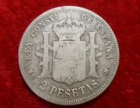 Moneda. España Alfonso XII 2 Pesetas 1882 Cod 32043