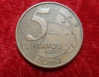Moneda. Brazil 5 ctvos 2002 Cod 31976