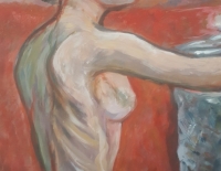 Pintura Al Oleo sin firma Mujer Desnuda 55x35 Cod 25340