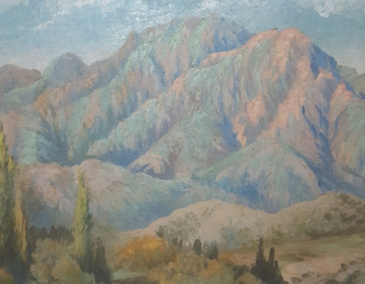 Oleo Paisaje Montañoso H. Mattieli 1952 Cod 32137