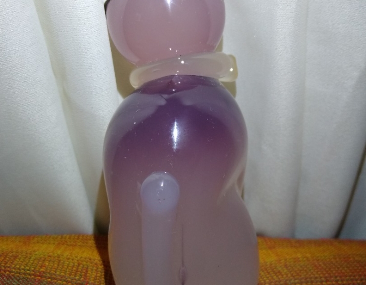 PARA COLECCIONISTAS, ANTIGUO GATO MACISO DEL DISEÑADOR ARCHIMEDE SEGUSO MURANO OPAL PURPLE WHITE ITALIAN (DECADA DEL '50) HECHO A MANO. ES PESADO, 13CM DE ALTURA APROX, EL COLOR ES EN DEGRADE.