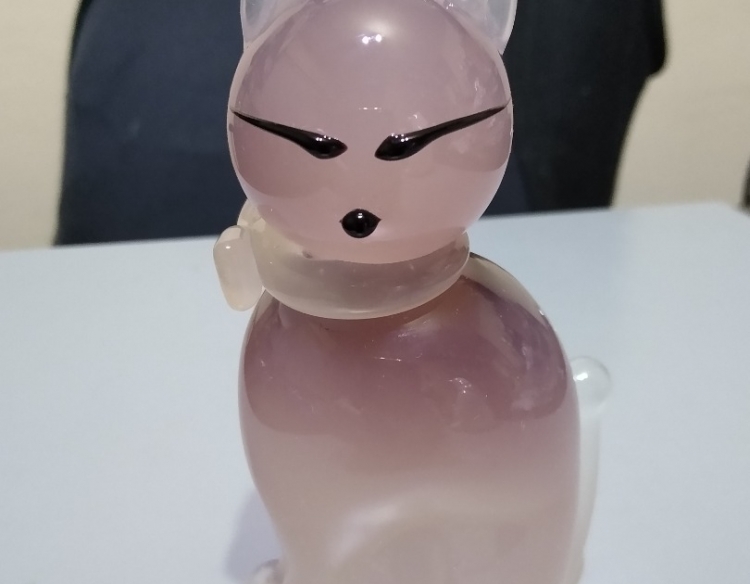 PARA COLECCIONISTAS, ANTIGUO GATO MACISO DEL DISEÑADOR ARCHIMEDE SEGUSO MURANO OPAL PURPLE WHITE ITALIAN (DECADA DEL '50) HECHO A MANO. ES PESADO, 13CM DE ALTURA APROX, EL COLOR ES EN DEGRADE.