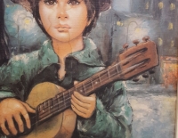 Cuadro Laminas Niños/mujer Con Violin Cod 32212