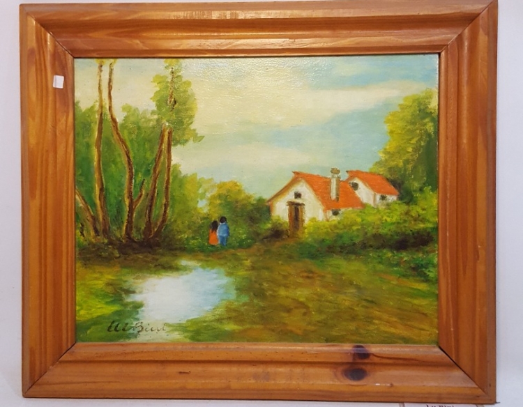 Oleo Paisaje Lu Bini 40x50 Cod 11867