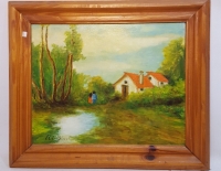 Oleo Paisaje Lu Bini 40x50 Cod 11867