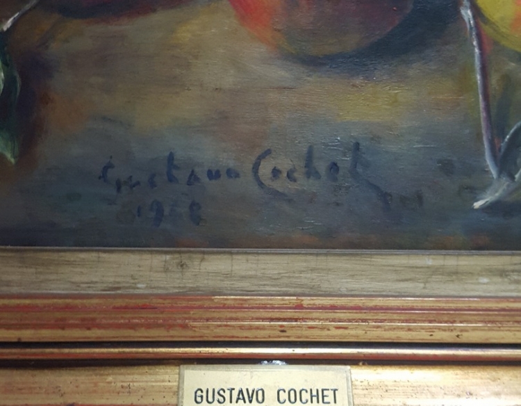Oleo Gustavo Cochet Naturaleza Muerta Cod 32232