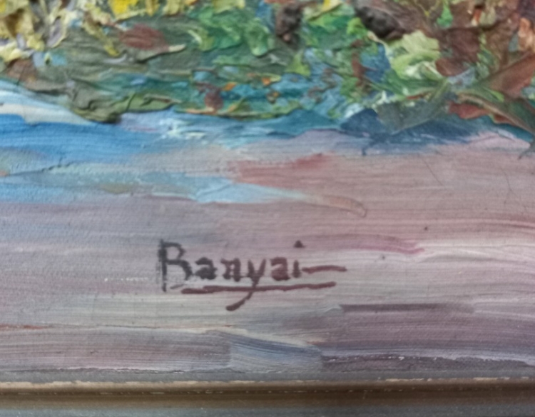 Oleo Enmarcado Firmado Banyai - Paisaje - Cod 30431