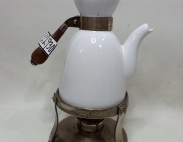 Cafetera Antigua Metal Y Porcelana T. Quemador Cod 22930