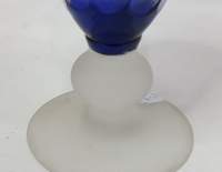 Potiche Cristal Azul Tallado (base Y Tapa Esmeral) C 30282