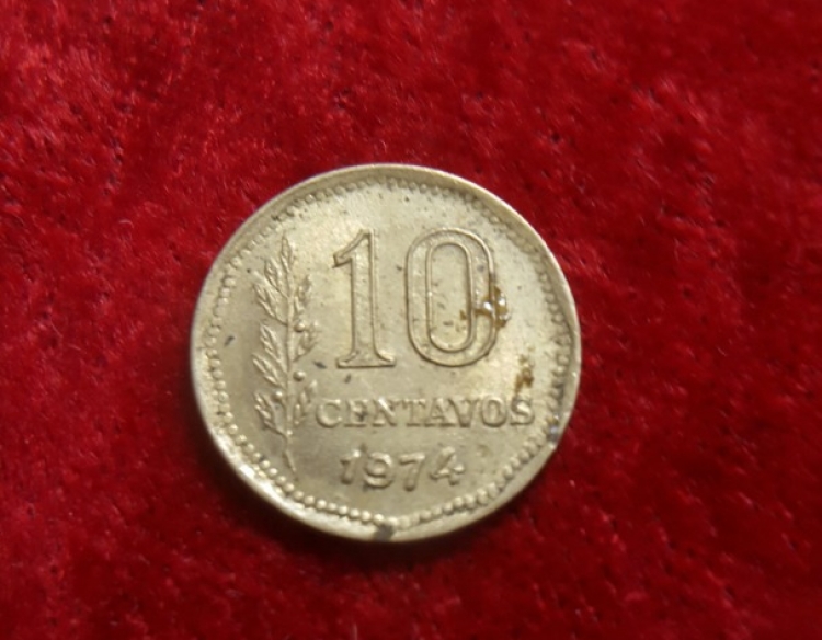 Moneda. Argentina -Libertad- 10 ctvo 1974