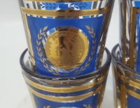 4 Vasitos Para Licor Azul Y Dorado Cod 32290