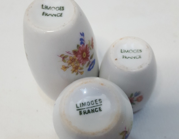 Lote de 3 miniaturas (porcelana limoges)