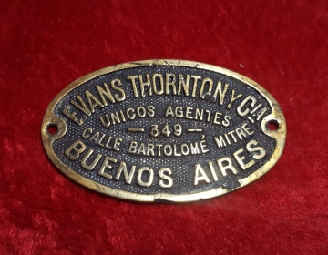 Placa De Bronce Evans Thornton C 29058