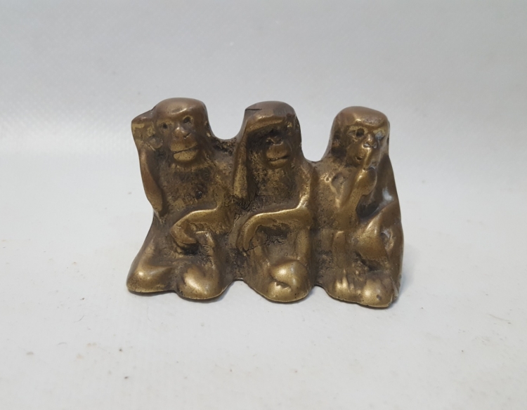 Figura de Bronce "Tres monos Sabios" Cod 32509