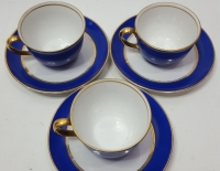 Tres tacitas con pocillos Azul Verbano Cod 32264