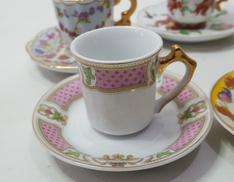 5 duos de tacitas  porcelana en miniatura Cod 27247