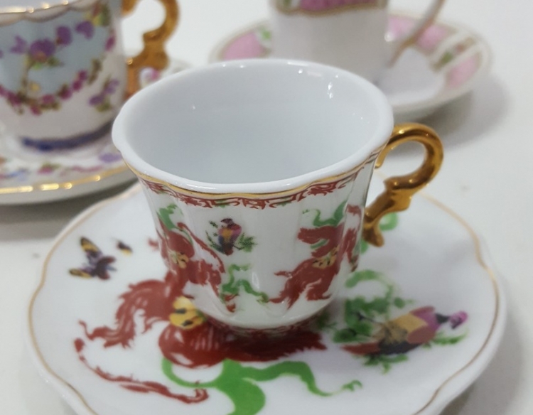 5 duos de tacitas  porcelana en miniatura Cod 27247