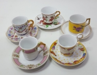 5 duos de tacitas  porcelana en miniatura Cod 27247