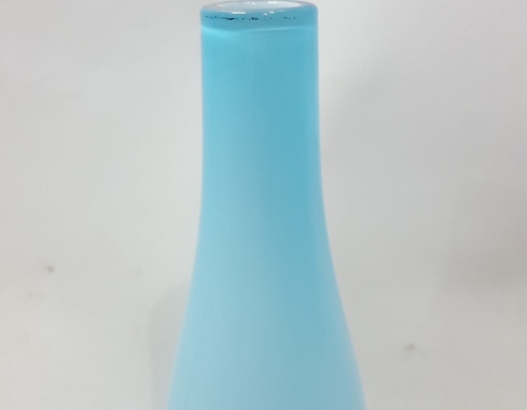 Botella Tipo Violetero Vidrio Celeste Cod 32528