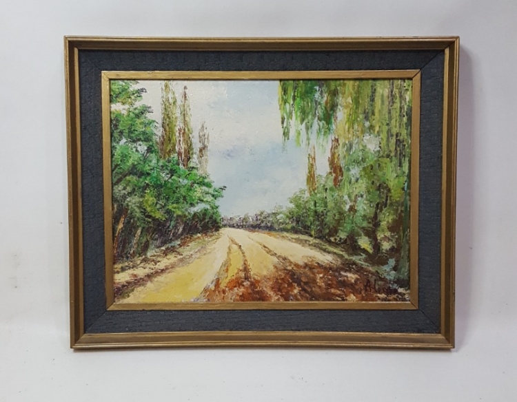 Oleo De Alonso Recodo De Camino 30x40 Cod 32540