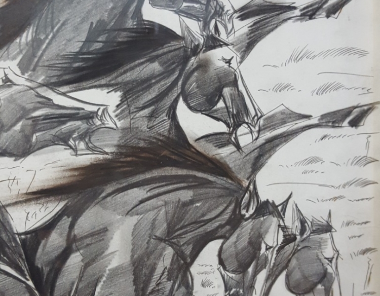 Tinta Caballos De Gasparini 47x64 Cod 26139