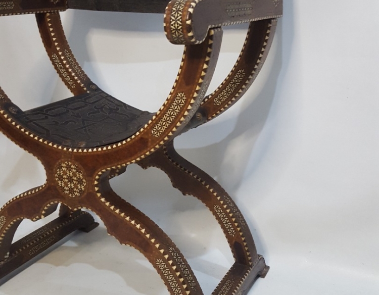 Sillón tijera islámico estilo Mudéjar Cod 18995