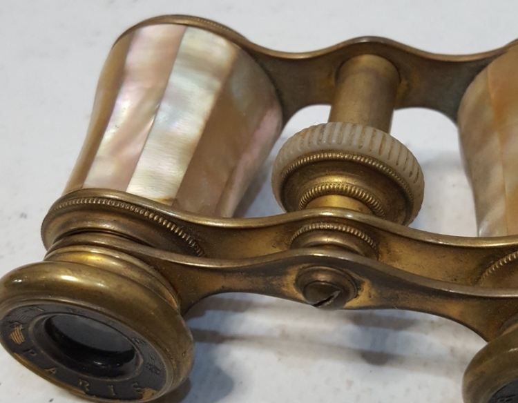 Largavista Binocular Antiguo Con Nácar Cod 32881