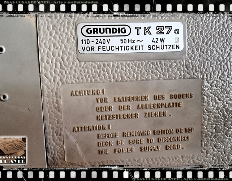 Grabador de cinta abierta GRUNDIG TK27