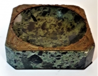 Antiguo Despojador De Mármol Verde Alpe Y Bronce Cincelado