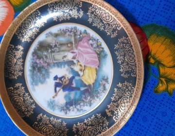 Platos medianos de porcelana Tsuji pintados a mano 