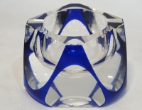 Cenicero Cuadrado En Vidrio Azul Cod 33091