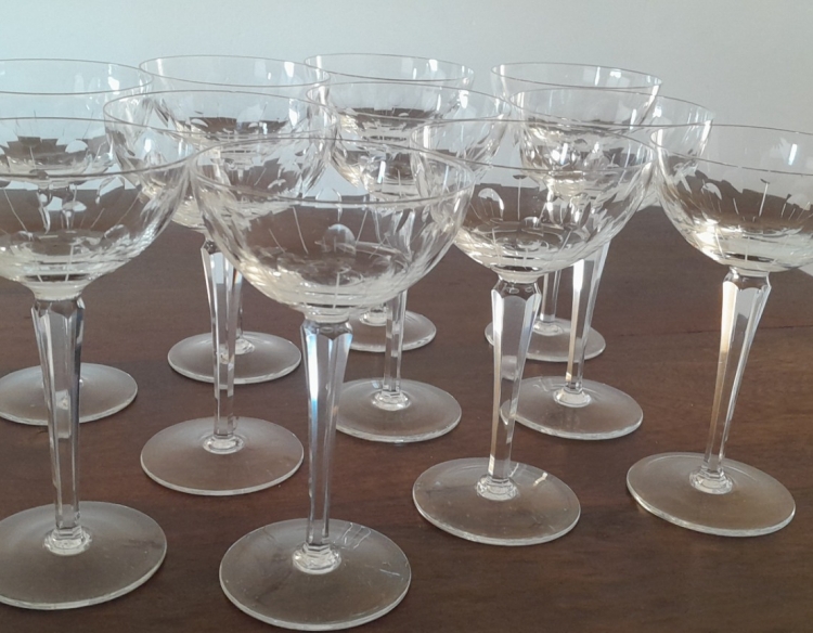 Copas de cristal tallado