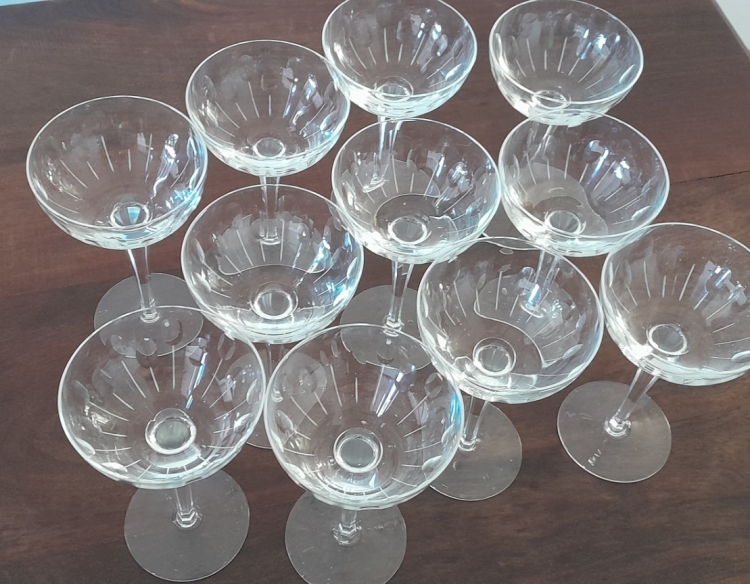 Copas de cristal tallado