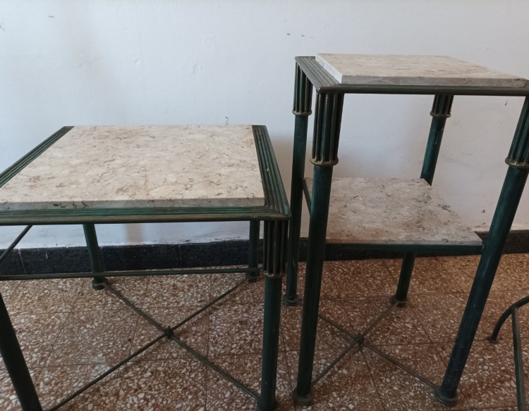 Juego Sillones y Mesas de Hierro forjado con Marmol