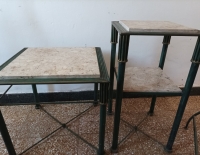 Juego Sillones y Mesas de Hierro forjado con Marmol