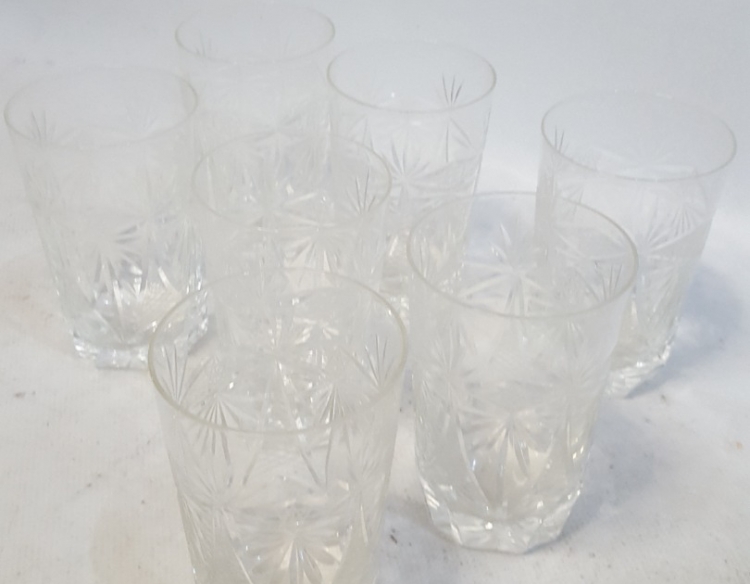 7 Vasos Cristal Tallado Cod 33136