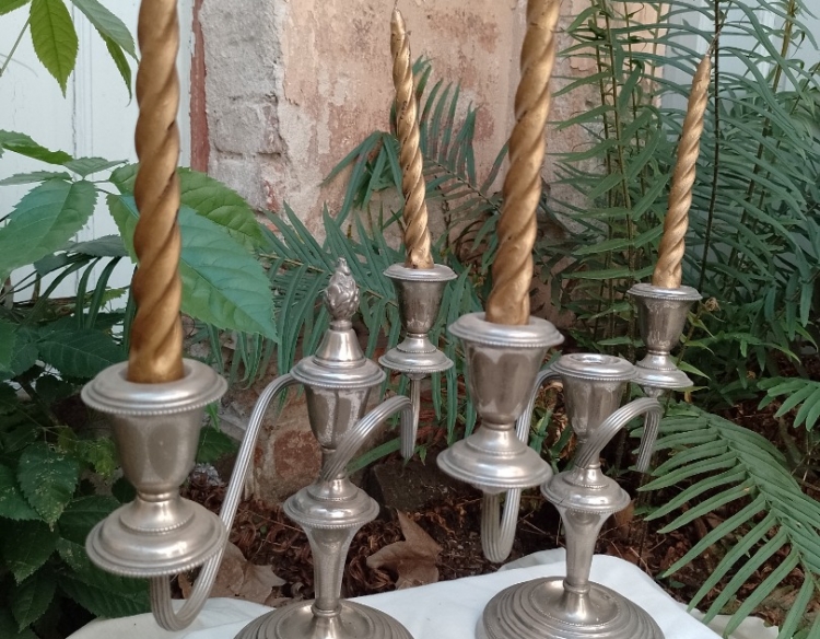 Par de candelabros Sheffield