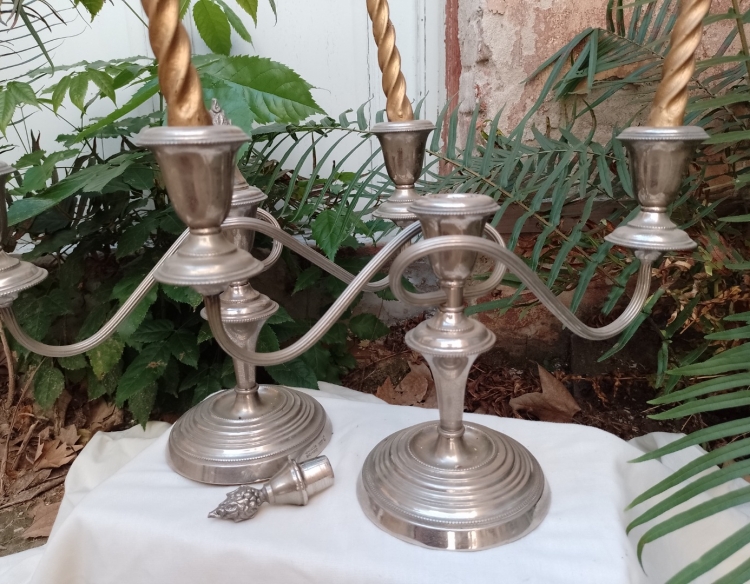 Par de candelabros Sheffield