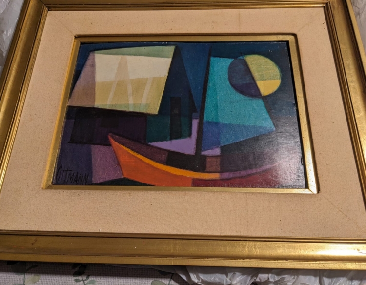Náutico con vela azul - Ottmann