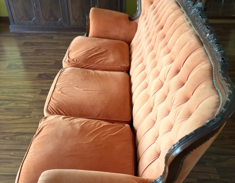 Sillones LUIS XVI 3 piezas. Tapizado a nuevo, color Damasco.