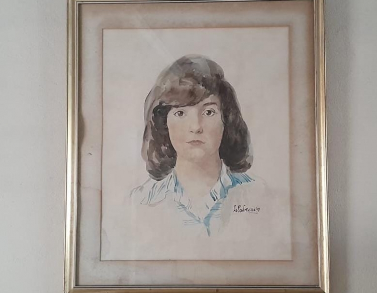 Acuarela retrato mujer.sobre papel