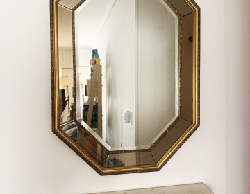 Espejo + recibidor colgante de mármol