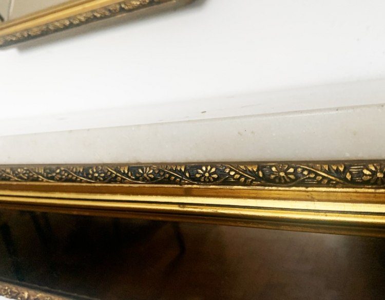 Espejo + recibidor colgante de mármol