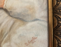 Óleo - Retrato Bebé firma E. Acosta