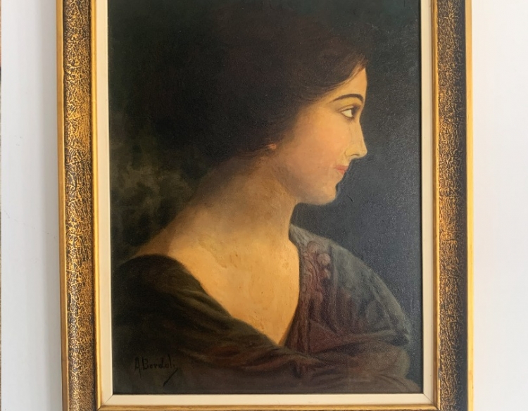 Óleo - Retrato de Mujer - Firma A. Bordoli
