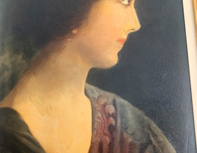 Óleo - Retrato de Mujer - Firma A. Bordoli